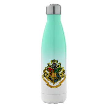Hogwart's, Metal mug thermos Green/White (Stainless steel), double wall, 500ml