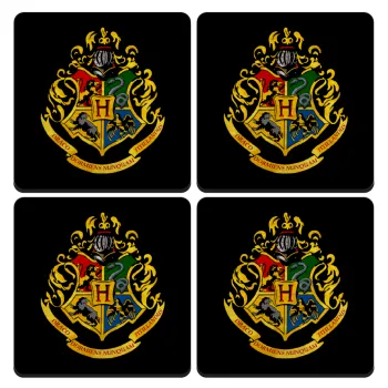Hogwart's, ΣΕΤ 4 Σουβέρ ξύλινα τετράγωνα (9cm)