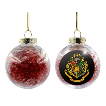 Hogwart's, Transparent Christmas tree ball ornament with red filling 8cm