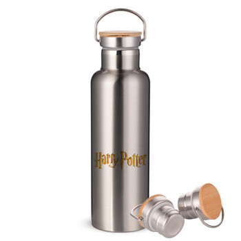 Harry potter movie, Stainless steel Silver with wooden lid (bamboo), double wall, 750ml
