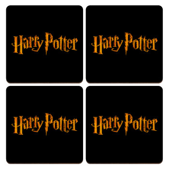 Harry potter movie, ΣΕΤ x4 Σουβέρ ξύλινα τετράγωνα plywood (9cm)