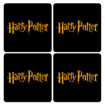 Harry potter movie, ΣΕΤ 4 Σουβέρ ξύλινα τετράγωνα (9cm)