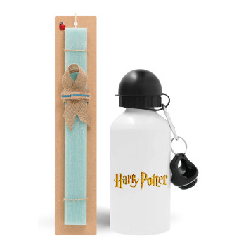 Harry potter movie, Πασχαλινό Σετ, παγούρι μεταλλικό αλουμινίου (500ml) & λαμπάδα αρωματική πλακέ (30cm) (ΤΙΡΚΟΥΑΖ)