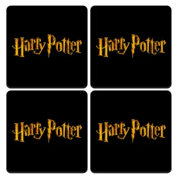 Harry potter movie, ΣΕΤ 4 Σουβέρ ξύλινα τετράγωνα (9cm)