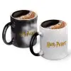 Color changing magic Mug, ceramic, 330ml when adding hot liquid inside, the black colour desappears (1 pcs)