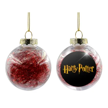 Harry potter movie, Transparent Christmas tree ball ornament with red filling 8cm