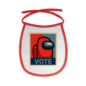 Among US VOTE, Σαλιάρα μωρού αλέκιαστη με κορδόνι Κόκκινη