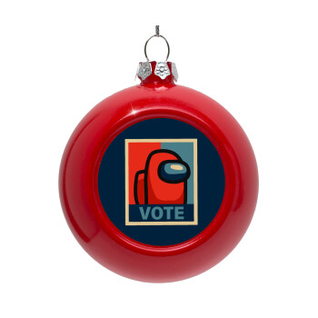 Among US VOTE, Red Christmas tree ornament bauble 8cm