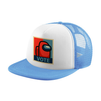 Among US VOTE, Καπέλο Soft Trucker με Δίχτυ Γαλάζιο/Λευκό