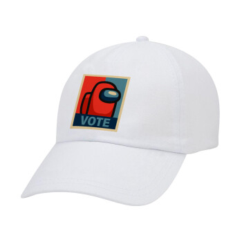 Among US VOTE, Καπέλο Ενηλίκων Baseball Λευκό 5-φύλλο (POLYESTER, ΕΝΗΛΙΚΩΝ, UNISEX, ONE SIZE)