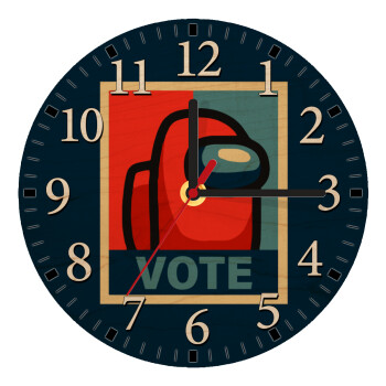 Among US VOTE, Ρολόι τοίχου ξύλινο plywood (20cm)