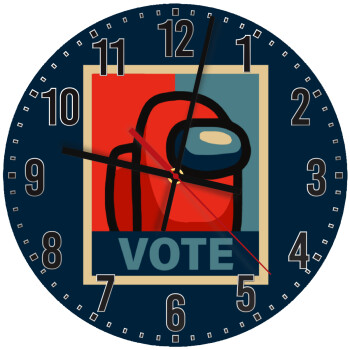 Among US VOTE, Ρολόι τοίχου ξύλινο (30cm)