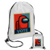 Among US VOTE, Τσάντα πουγκί με μαύρα κορδόνια 45χ35cm (1 τεμάχιο)