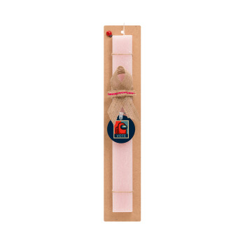 Among US VOTE, Easter Set, wooden keychain & scented flat Easter candle (30cm) (PINK)