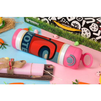Among US VOTE, Easter candle, Childrens hot water bottle, stainless steel, with safety straw, PINK (500ml)