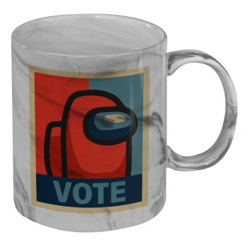 Among US VOTE, Mug ceramic marble style, 330ml