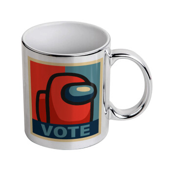 Among US VOTE, Mug ceramic, silver mirror, 330ml
