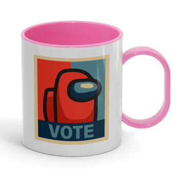 Among US VOTE, Κούπα (πλαστική) (BPA-FREE) Polymer Ροζ για παιδιά, 330ml