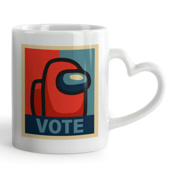 Among US VOTE, Mug heart handle, ceramic, 330ml