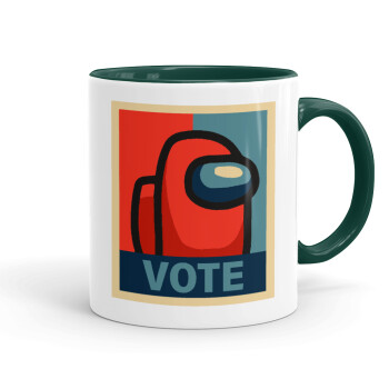 Among US VOTE, Mug colored green, ceramic, 330ml