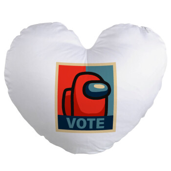 Among US VOTE, Μαξιλάρι καναπέ καρδιά 40x40cm περιέχεται το  γέμισμα