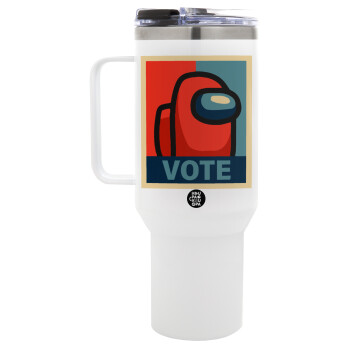 Among US VOTE, Mega Tumbler με καπάκι, διπλού τοιχώματος (θερμό) 1,2L