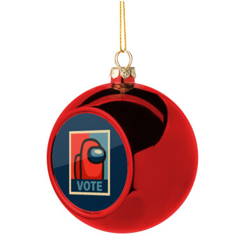 Among US VOTE, Χριστουγεννιάτικη μπάλα δένδρου Κόκκινη 8cm