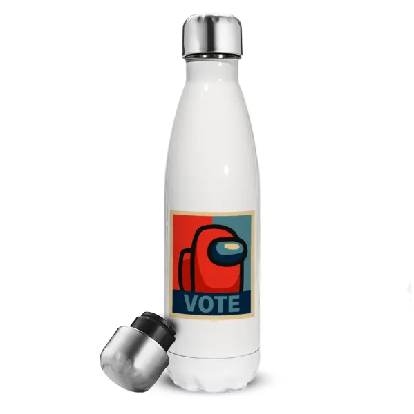 Among US VOTE — Metal mug thermos White (Stainless steel), double wall, 500ml