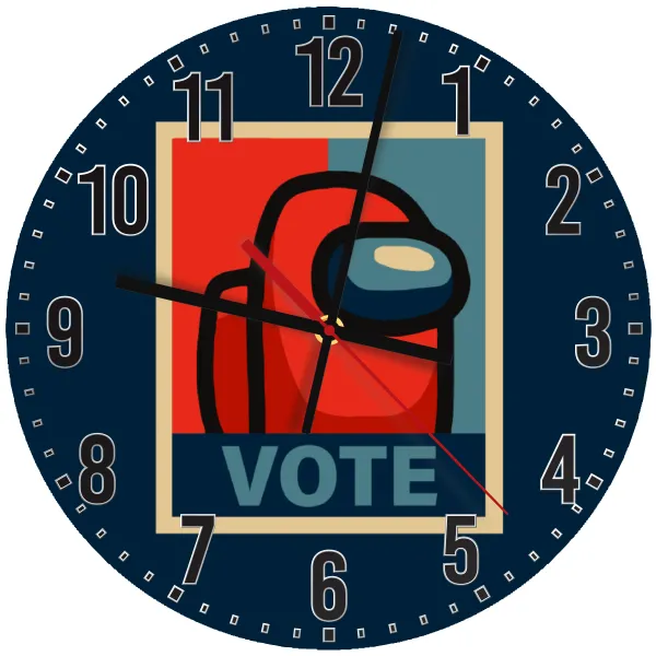 Among US VOTE — Wooden wall clock (30cm)