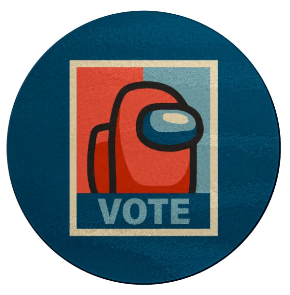 Among US VOTE — Round glass cutting board (30cm)