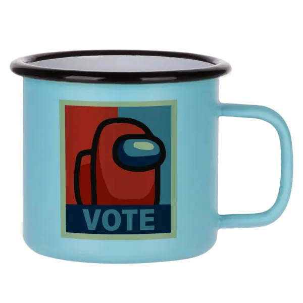 Among US VOTE — Κούπα Μεταλλική εμαγιέ ΜΑΤ σιέλ 360ml