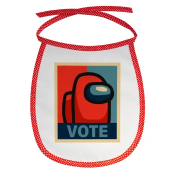 Among US VOTE, Σαλιάρα μωρού αλέκιαστη με κορδόνι Κόκκινη