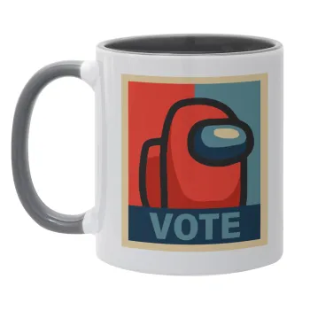 Among US VOTE, Mug colored grey, ceramic, 330ml