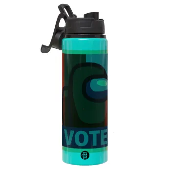 Among US VOTE, Μεταλλικό παγούρι νερού με καπάκι ασφαλείας, αλουμινίου 850ml