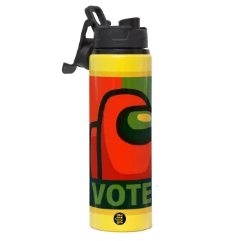 Among US VOTE, Μεταλλικό παγούρι νερού με καπάκι ασφαλείας, αλουμινίου 850ml