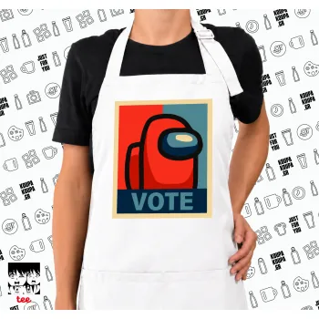 Among US VOTE, Ποδιά μακριά Σεφ ολόσωμη με τσέπες white (ΕΝΗΛΙΚΩΝ)