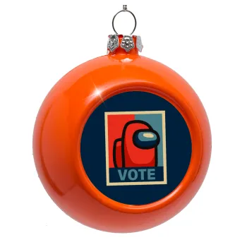 Among US VOTE, Orange Christmas tree ornament bauble 8cm