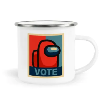 Among US VOTE, Metallic enamel cup white 360ml