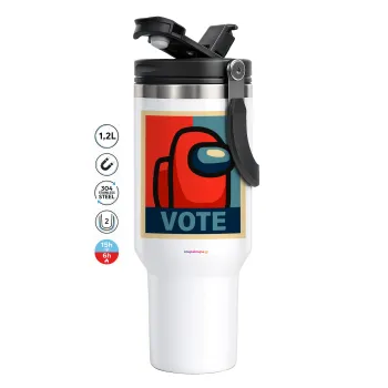 Among US VOTE, Mega Tumbler με καπάκι, διπλού τοιχώματος (θερμό) 1,2L