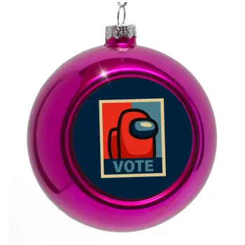 Among US VOTE, Purple Christmas tree ornament bauble 8cm