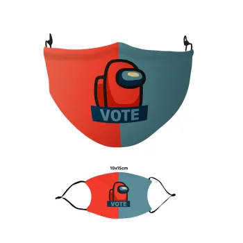 Among US VOTE, Μάσκα υφασμάτινη παιδική πολλαπλών στρώσεων με υποδοχή φίλτρου