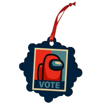 Among US VOTE, Στολίδι Χριστουγεννιάτικο στολίδι snowflake ξύλινο 7.5cm