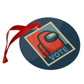 Among US VOTE, Στολίδι Χριστουγεννιάτικο στολίδι γυάλινο 9cm