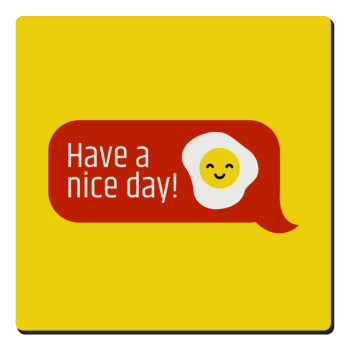 Have a nice day Emoji, Τετράγωνο μαγνητάκι ξύλινο 6x6cm