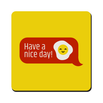 Have a nice day Emoji, Τετράγωνο μαγνητάκι ξύλινο 9x9cm