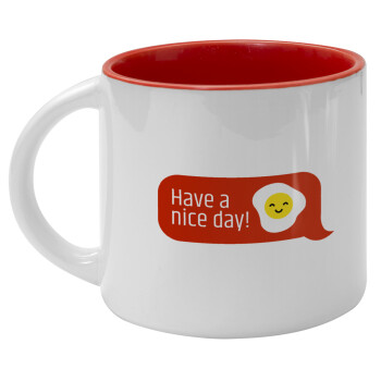 Have a nice day Emoji, Κούπα κεραμική 400ml Λευκή/Κόκκινη
