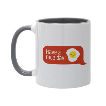 Have a nice day Emoji, Mug colored grey, ceramic, 330ml