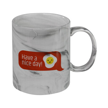 Have a nice day Emoji, Mug ceramic marble style, 330ml
