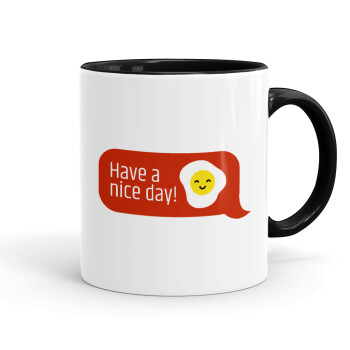 Have a nice day Emoji, Mug colored black, ceramic, 330ml