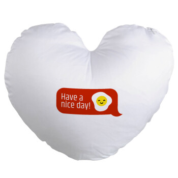 Have a nice day Emoji, Μαξιλάρι καναπέ καρδιά 40x40cm περιέχεται το  γέμισμα